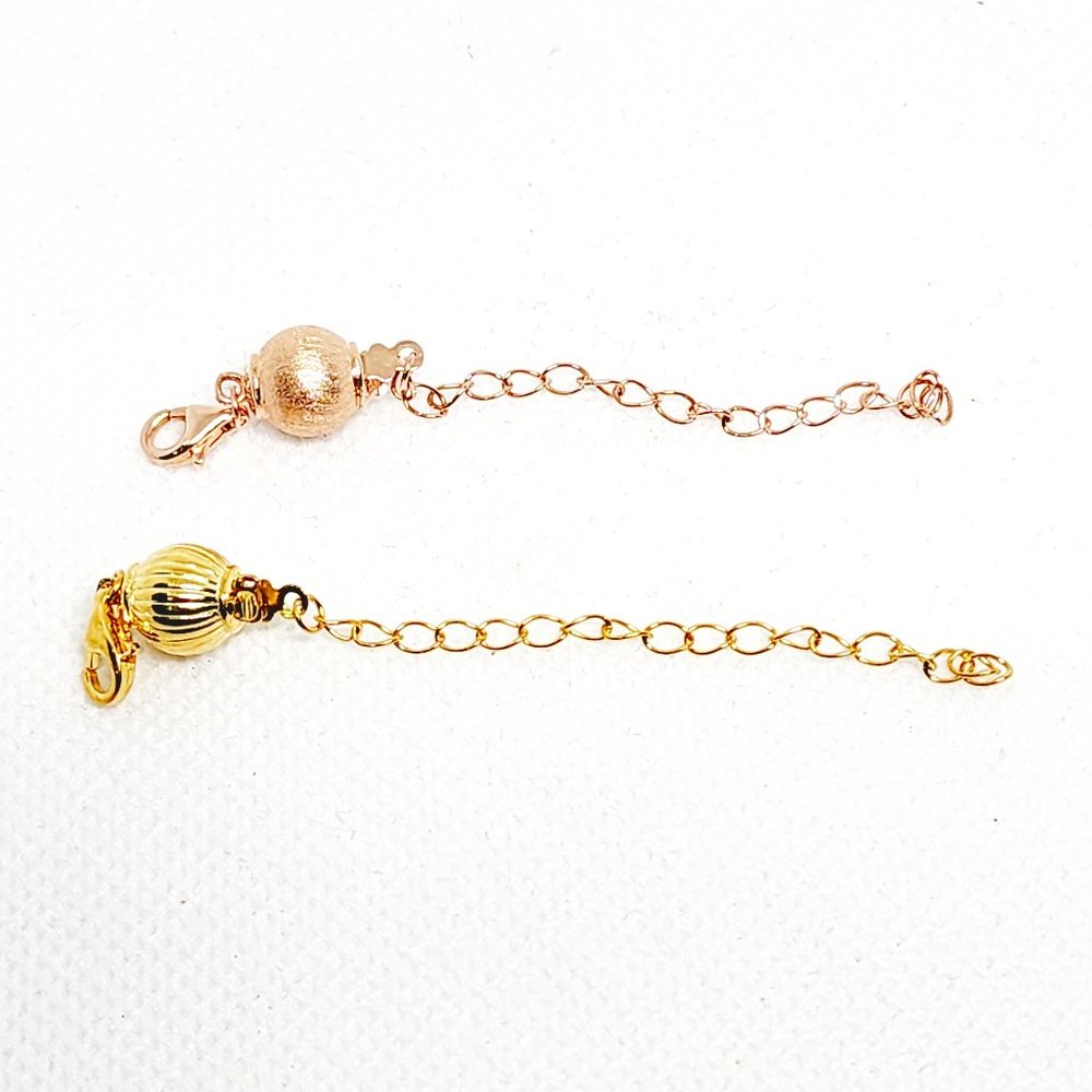 Necklace or bracelet extender chains in Rose and YG over Sterling set of two (2)